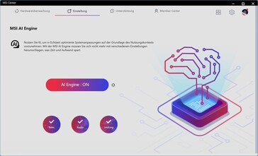AI Engine = MSI AI Engine en los perfiles de rendimiento