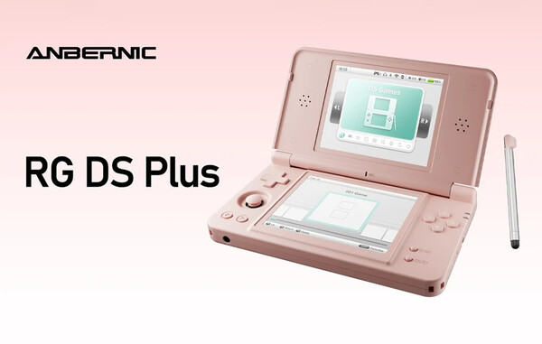 Anbernic RG DS Plus en rosa coral.