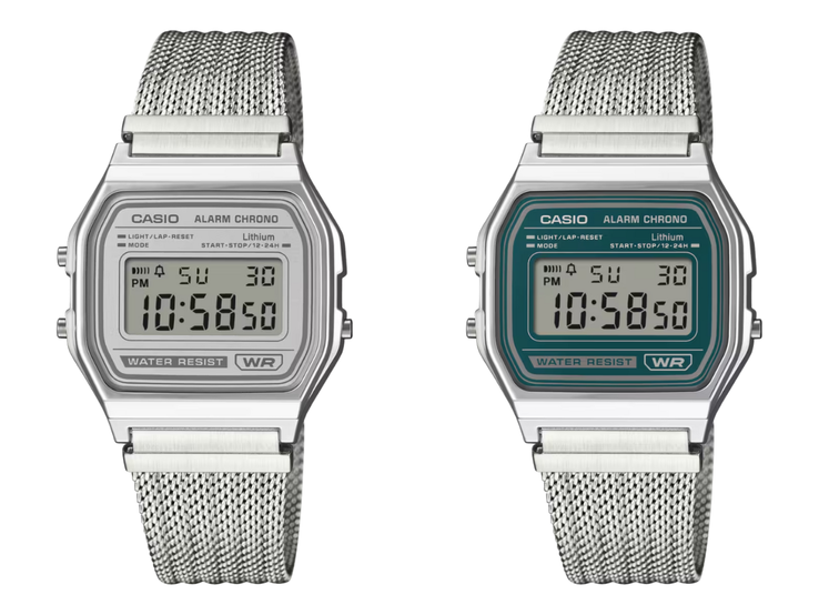La Casio A158-WEM-7 (izquierda) y la Casio A158-WEM-3 (derecha). (Fuente de la imagen: Casio)