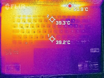 Temperaturas de la superficie superior (prueba de esfuerzo)