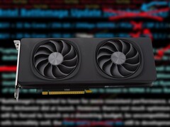 Intel lanzó la primera tarjeta de sobremesa Battlemage, la Arc B580, en diciembre de 2024. (Fuente de la imagen: Sebastian Bade para Notebookcheck, La ley de Moore ha muerto en YouTube, editado)