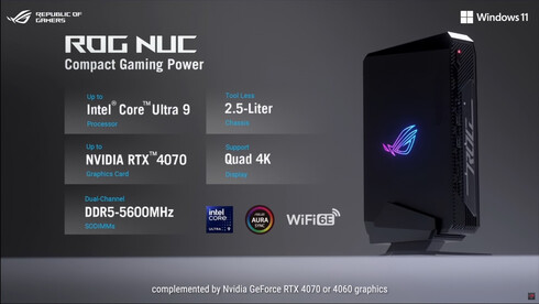 Principales características del ROG NUC (Fuente de la imagen: Asus)