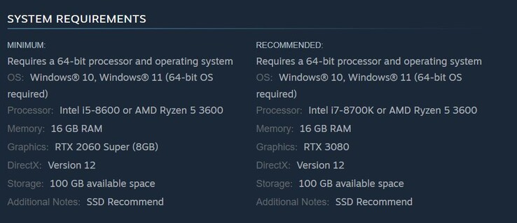 Requisitos del sistema de Metal Gear Solid Delta Snake Eater. (fuente de la imagen: Steam)