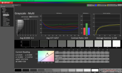 Escala de grises antes de la calibración (sRGB)