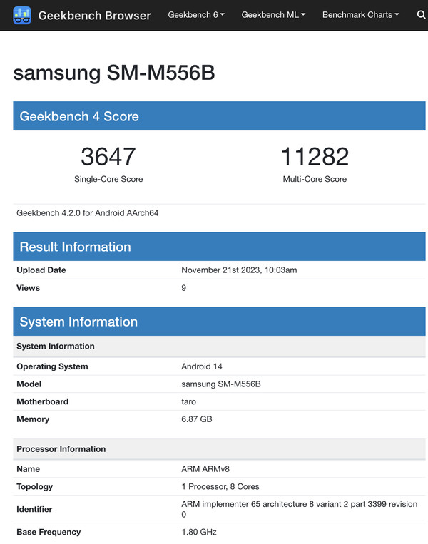 (Fuente de la imagen: Geekbench)