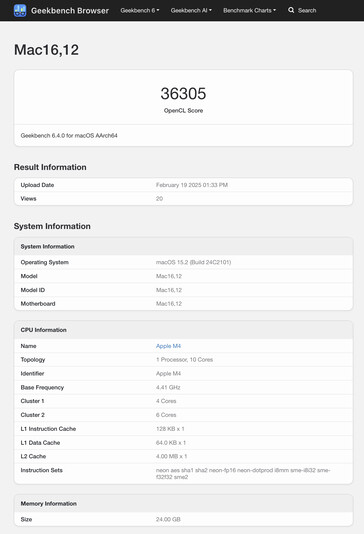 (Fuente de la imagen: Geekbench)