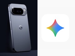 Teléfono Google Pixel con cámaras triples (izquierda) junto al colorido logotipo Gemini AI (derecha). (Fuente de la imagen: material gráfico no oficial)