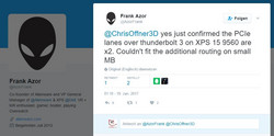 Confirmación "oficial": El puerto Thunderbolt del the XPS 15 está conectado a 2 pistas PCIe.