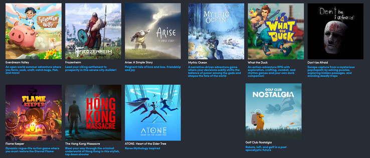 Todos los juegos incluidos en el Humble Bundle Indie Roulette (Fuente de la imagen: Humble Bundle)