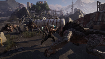 Una imagen que muestra un combate en Elex.