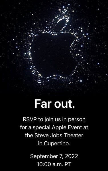 Apple Invitación a Far Out. (Fuente de la imagen: Apple)