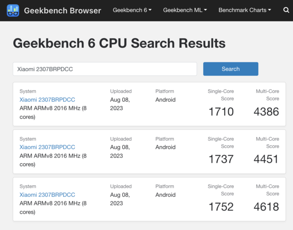 (Fuente de la imagen: Geekbench)