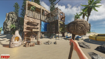 Una imagen que muestra un refugio en Stranded Deep.