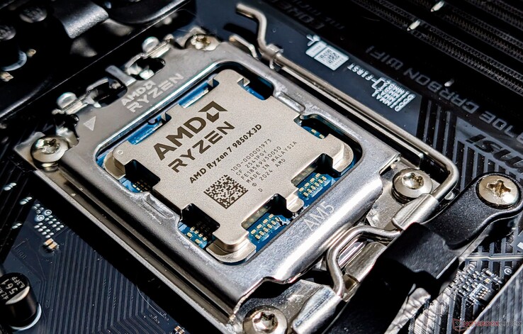 AMD Ryzen 7 9850X3D en la placa base MSI MAG X870E Carbon Wi-Fi