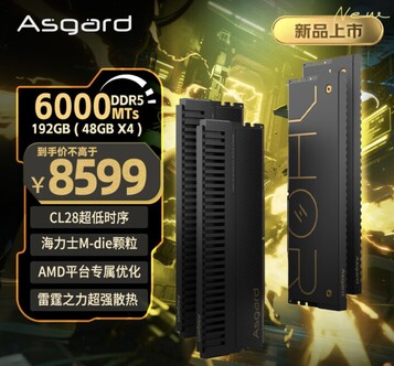 El kit de 192 GB DDR5-6000 cuesta alrededor de 1.215 dólares, lo que resulta bastante atractivo. (Fuente de la imagen: JD.com)