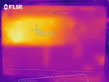 Mapa de calor de la parte inferior del dispositivo en reposo