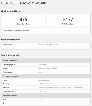 Las nuevas filtraciones del "Lenovo Yoga Tab 13" apuntan a 8GB de RAM, Android 11 y una posible elección de 2 SoCs. (Fuente: Google Play Console vía 91Mobiles; Geekbench)