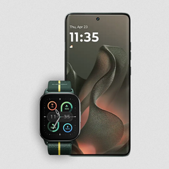 El Motorola Edge 2025 y el Moto Watch Fit. (Fuente de la imagen: Motorola)