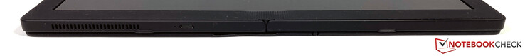 Parte inferior: Rejilla del altavoz, USB-C (3.2 Gen. 2, Power Delivery y DisplayPort 1.2)