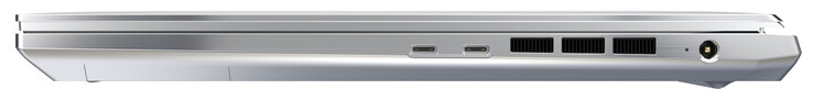 Derecha: Thunderbolt 4 (USB-C, DisplayPort), Thunderbolt 4 (USB-C, DisplayPort, Power Delivery), fuente de alimentación