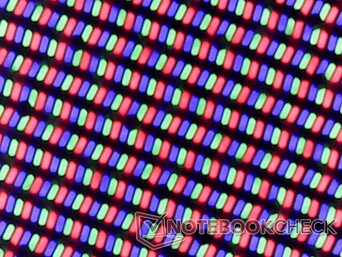 Matriz de subpíxeles RGB nítidos como se espera de un panel brillante