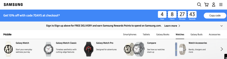 Samsung divide sus wearables Galaxy Watch en tres categorías. (Fuente de la imagen: Samsung)