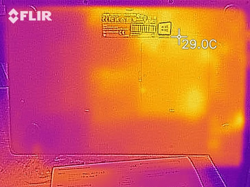 Temperaturas de la superficie de la carcasa inferior inactivo