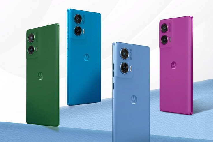 El Moto G96 5G viene en las combinaciones de colores green pastures, cattleya orchid, ashleigh blue y dresden blue (Fuente de la imagen: Motorola)