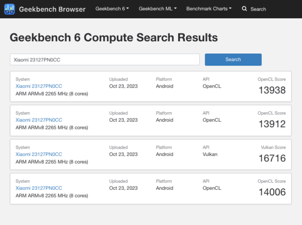 (Fuente de la imagen: Geekbench)