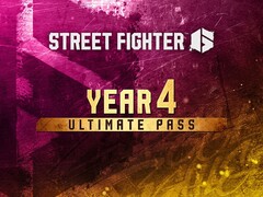 Imagen oficial del logotipo promocional del paquete «Ultimate Pass» del 4.º año de Street Fighter 6.