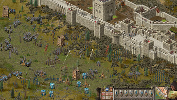 Una imagen que muestra un asedio en Stronghold: Definitive Edition.