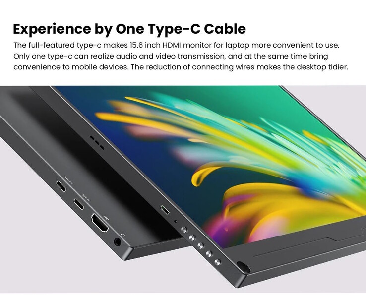 El monitor 4K portátil tiene varias opciones de conectividad (Fuente de la imagen: UPerfect)