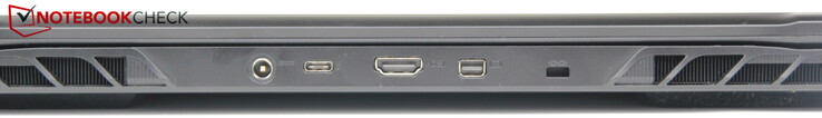 Parte trasera: Alimentación, Thunderbolt 4/USB-C 3.2 Gen2 (DisplayPort 1.4, Power Delivery: no), HDMI, MiniDP, Kensington