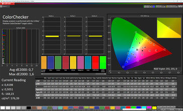 Precisión del color (perfil: profesional, estándar, espacio de color de destino: sRGB)
