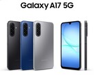 El Galaxy A17 5G está disponible en negro, azul y gris. (Fuente de la imagen: Samsung)