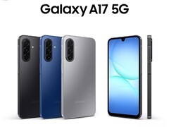 El Galaxy A17 5G está disponible en negro, azul y gris. (Fuente de la imagen: Samsung)
