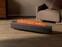 El Xiaomi Mijia Baseboard Heater Fire Edition utiliza un humidificador integrado y LEDs para generar llamas falsas. (Fuente de la imagen: Xiaomi)