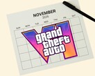 Página del calendario de noviembre de 2026 con el logotipo de GTA 6 (Fuente de la imagen: Rockstar Games con ediciones)