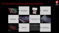 El teclado SteelSeries ofrece una gran variedad de características centradas en el jugador. (Fuente de la imagen: MSI)