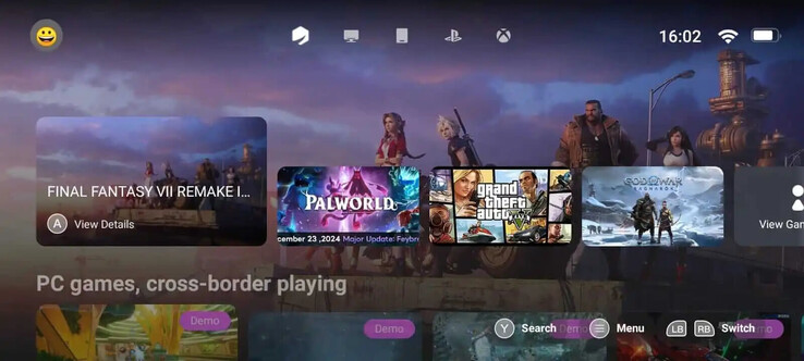La interfaz de usuario de GameHub está en inglés y es bastante clara (Fuente de la imagen: GameHub)