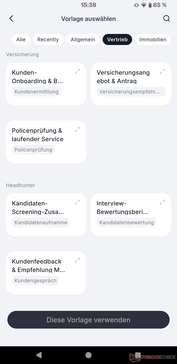 Las plantillas premium están clasificadas por diferentes grupos profesionales.