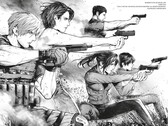 Ilustración oficial de Resident Evil: Death Island, vol. 1.