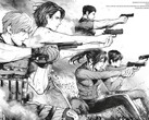 Ilustración oficial de Resident Evil: Death Island, vol. 1.