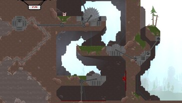 En la imagen: Una captura de pantalla de juego de Super Meat Boy.