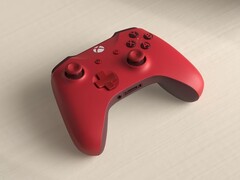 Mando inalámbrico rojo de Xbox. 