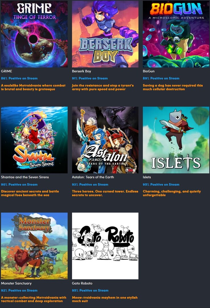 Todos los juegos incluidos en la colección (Fuente de la imagen: Humble Bundle)
