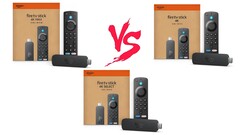 El Fire TV Stick 4K Max, el Fire TV Stick 4K y el Fire TV Stick 4K Select conforman los palos de streaming de Amazon que pueden transmitir en 4K. (Fuente de la imagen: Amazon)