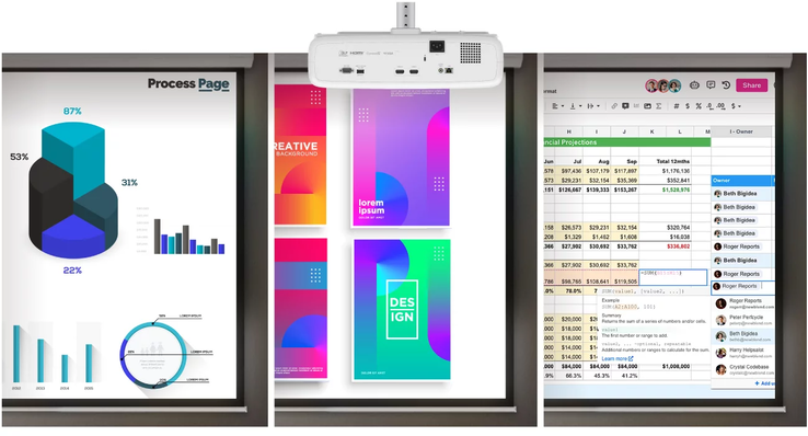 El proyector LED BenQ LH730 tiene modos de infografía, presentación y hoja de cálculo. (Fuente de la imagen: BenQ)