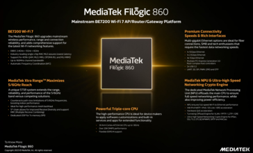 Principales características del MediaTek Filogic 860 (imagen vía MediaTek)