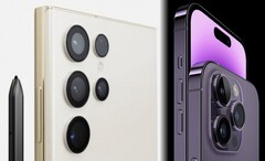 El rumoreado diseño tipo Note del Galaxy S23 Ultra podría no atraer a tantos como el iPhone 14 Pro. (Fuente de la imagen: Technizo Concept/Apple - editado)